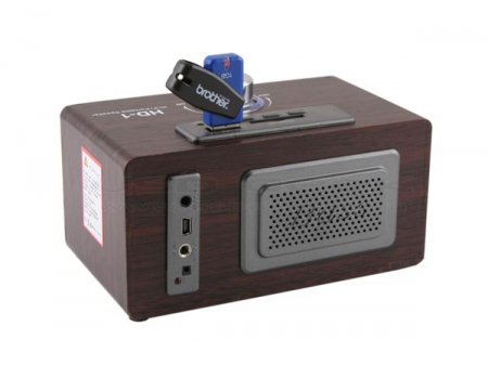  USB Retro Wooden Speaker MP3 Player