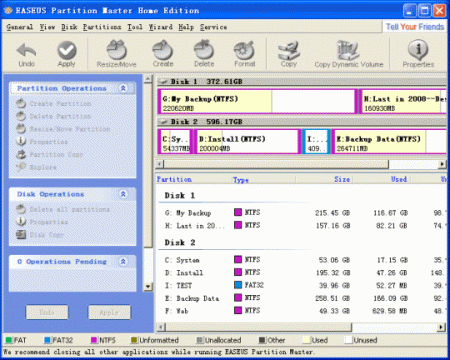 EASEUS Partition Master 4.0.1 HE – утилита для работы с разделами жесткого диска
